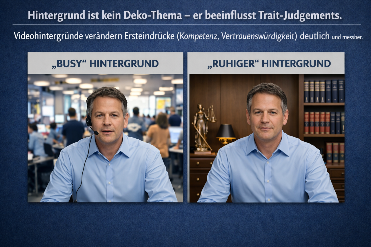 Videokonferenz: Hintergrund ist kein Deko-Thema – er beeinflusst Trait-Judgements!